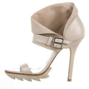Camilla Skovgaard heeled sandals 5.5 pearl cream leather strappy lug platform